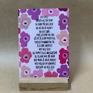 Postkort Lev Livet ROSA BLOMSTER