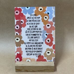 Postkort. Lev livet. BEIGE BLOMSTER