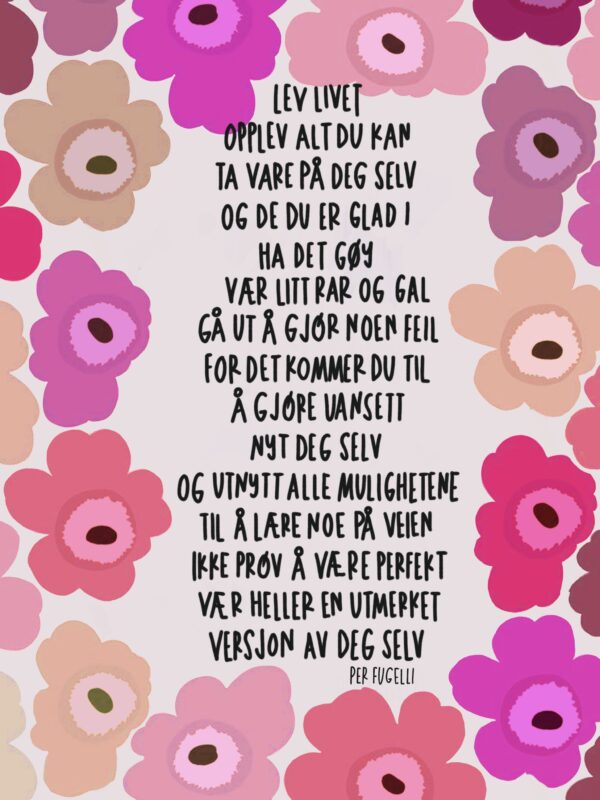 Dobbelt kort. Lev Livet. Rosa blomster - Bilde 2